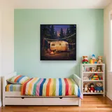 Pine Forest Camper Van at Dusk – Kids room