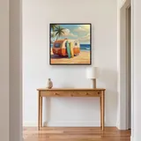 Retro Caravan with Surfboards on Beach – Hallway