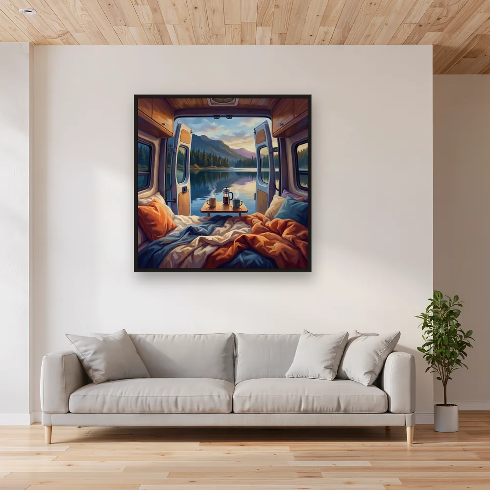 Open-Door Van Life by the Lake – Living room