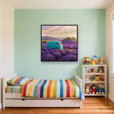 Turquoise Van in Lavender Fields – Kids room