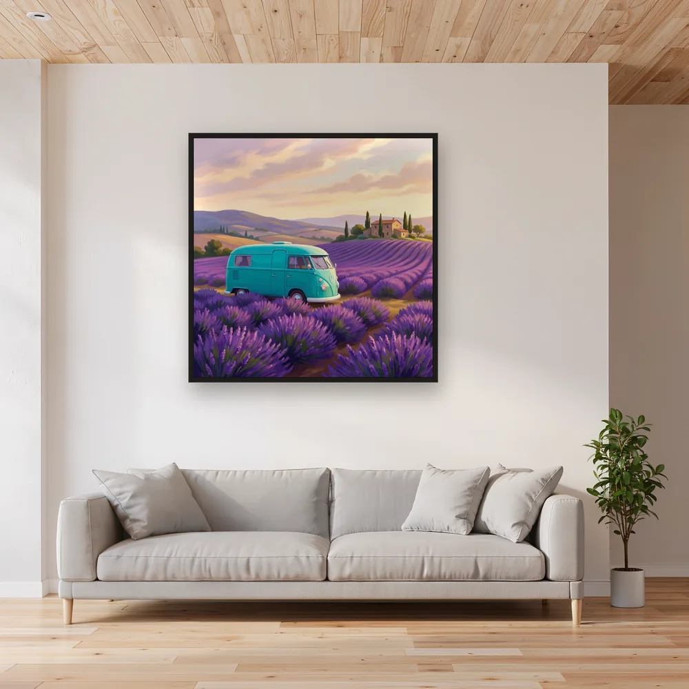 Turquoise Van in Lavender Fields – Living room