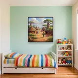 Round Huts Under a Bright Sky – Kids room