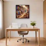 Marché africain aux tissus colorés – Bureau