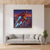 Red Gold Armored Hero Flight – displayed in a living room