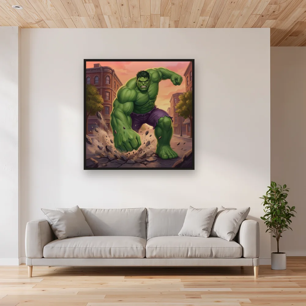 Giant Green Hero City Smash – Living room