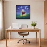 Blond Hero Calling Lightning on a Hill – Office