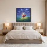 Blond Hero Calling Lightning on a Hill – Bedroom