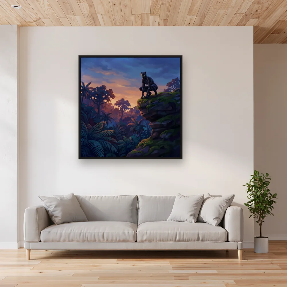 Masked Panther Hero at Jungle Dusk – Living room