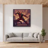 Red Masked Merc with Katanas – displayed in a living room