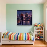 Red-Haired Heroine on Rainy Rooftop – Kids room