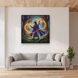 Mystic Cloak Golden Light Circles – displayed in a living room