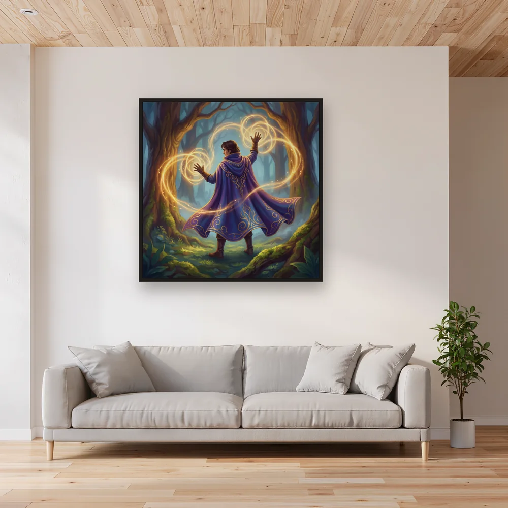 Mystic Cloak Golden Light Circles – Living room