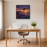 Helicopter Over Sunset Coastline – Office