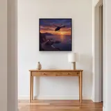 Helicopter Over Sunset Coastline – Hallway