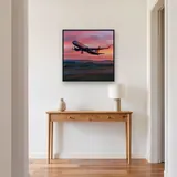 Pink Sky Departure Passenger Jet – Hallway