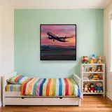 Pink Sky Departure Passenger Jet – Kids room