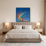 Colorful Jet Formation Over Blue Sky – Bedroom
