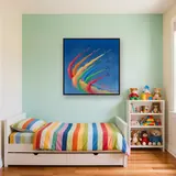 Colorful Jet Formation Over Blue Sky – Kids room