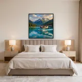 Seaplane Landing on Turquoise Mountain Lake – Bedroom