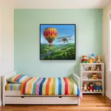 Hot Air Balloon and Vintage Plane – Kids room