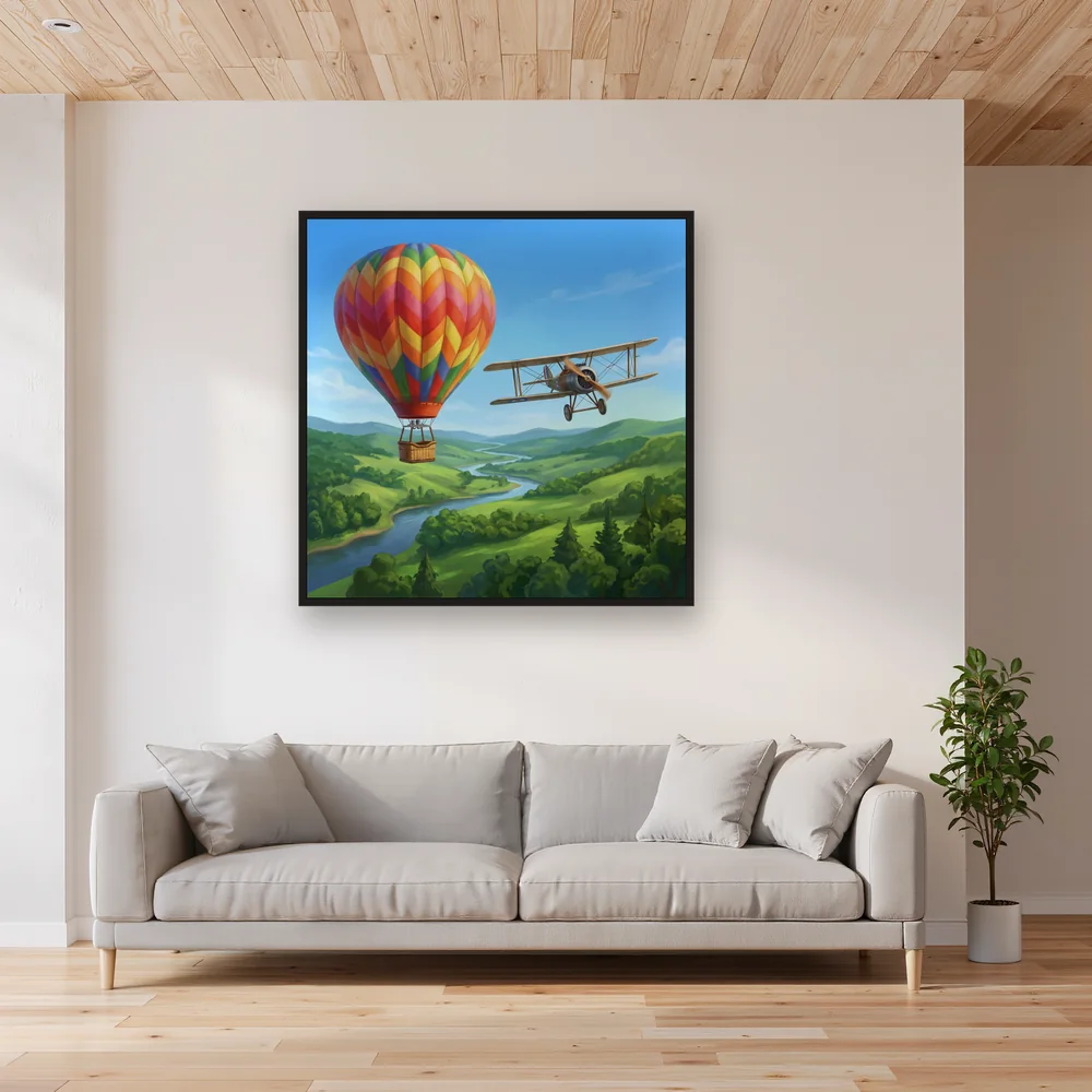 Hot Air Balloon and Vintage Plane – Living room