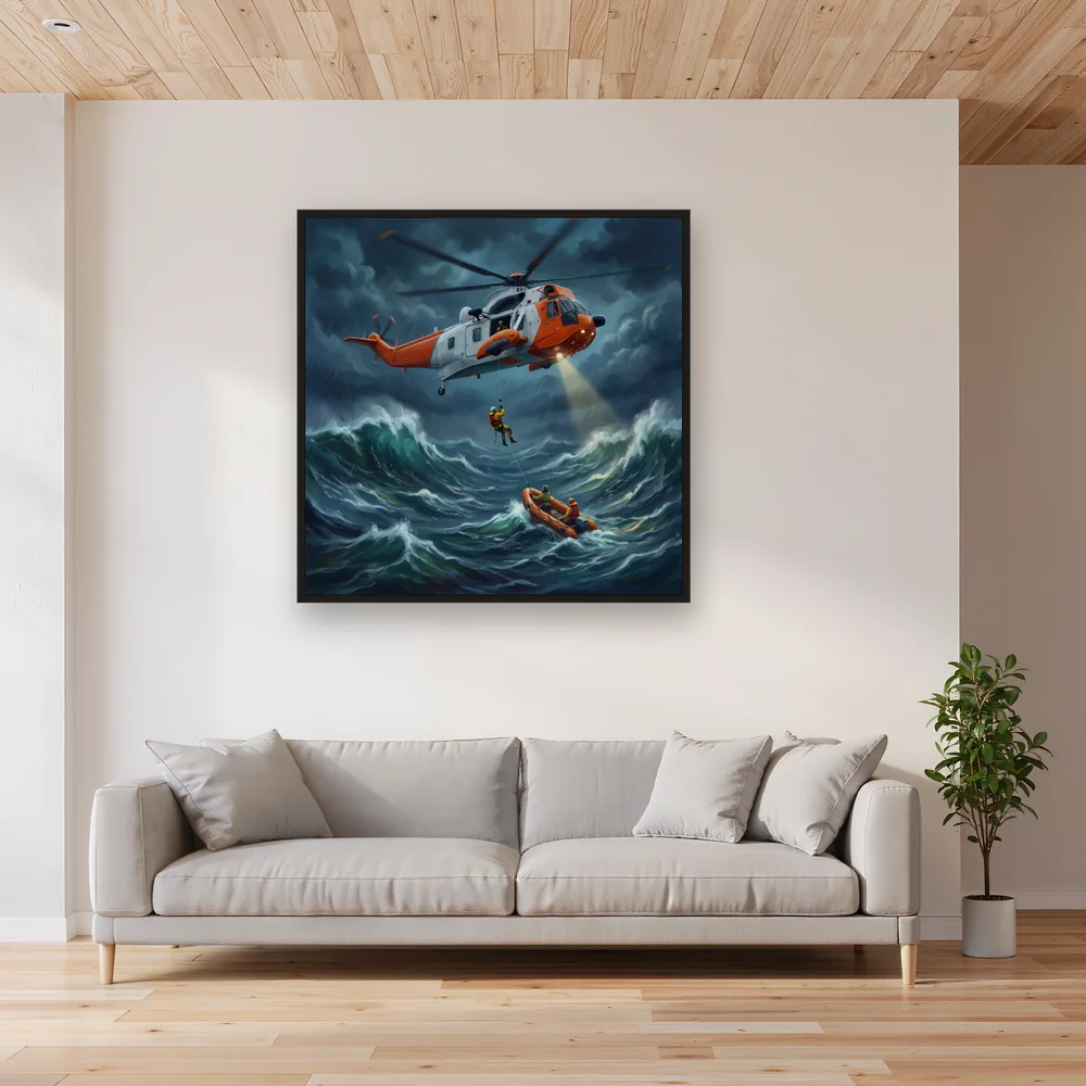 Stormy Sea Helicopter Rescue – Living room