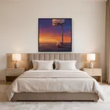 Ballon et panier au soleil couchant – Chambre