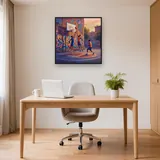 Straßenbasketball vor bunter Graffitiwand – Büro