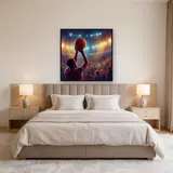 Three-Point Arc Under Stadium Lights – Bedroom
