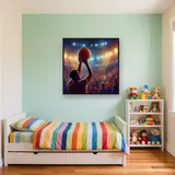 Three-Point Arc Under Stadium Lights – Kids room