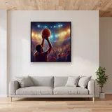 Three-Point Arc Under Stadium Lights – displayed in a living room