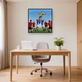 Rugby-Gasse mit hochgehobenem Spieler – Büro