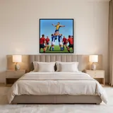 Rugby-Gasse mit hochgehobenem Spieler – Schlafzimmer