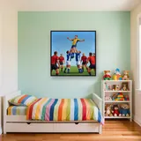 Rugby-Gasse mit hochgehobenem Spieler – Kinderzimmer