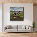Diving Try in the Mud – displayed in a living room