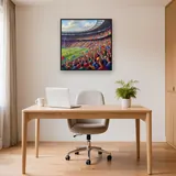 Colorful Stadium Crowd with Flags – Office