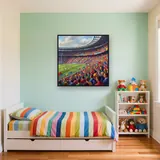 Colorful Stadium Crowd with Flags – Kids room