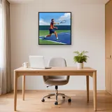 Powerful Forehand Under Blue Sky – Office