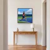 Powerful Forehand Under Blue Sky – Hallway