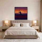 Silhouette au crépuscule sur le court – Chambre
