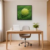 Tennis Ball Mid-Bounce on Grass – Office