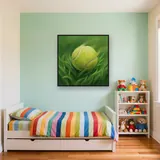 Tennis Ball Mid-Bounce on Grass – Kids room