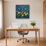 Crossed Tennis Rackets at the Net – Office