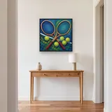 Crossed Tennis Rackets at the Net – Hallway