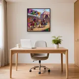 Knights Charging Beneath Tournament Banners – Office