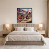 Knights Charging Beneath Tournament Banners – Bedroom
