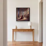 Knight Kneeling in Cathedral Light – Hallway