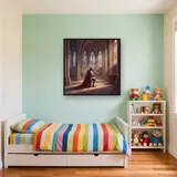 Knight Kneeling in Cathedral Light – Kids room