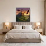 Hilltop Castle with Sunset Flags – Bedroom