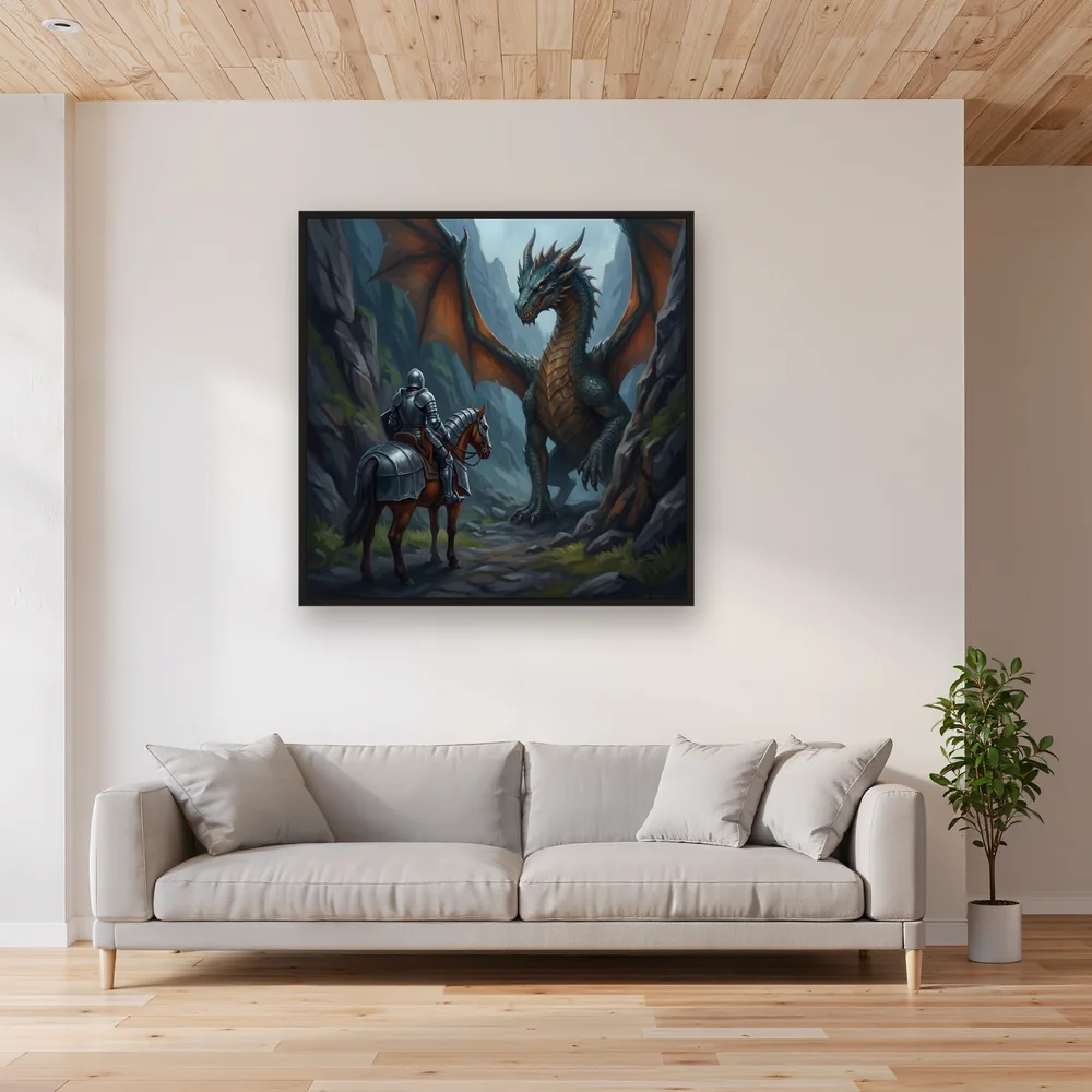 Knight and Dragon at Mountain Pass – Living room